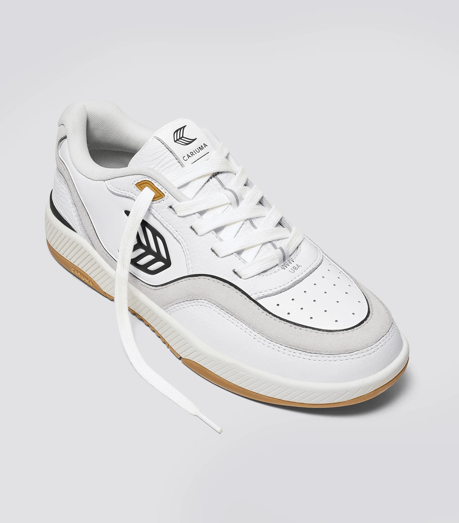 UBA Gum White Leather Black Logo Sneaker - Image 2