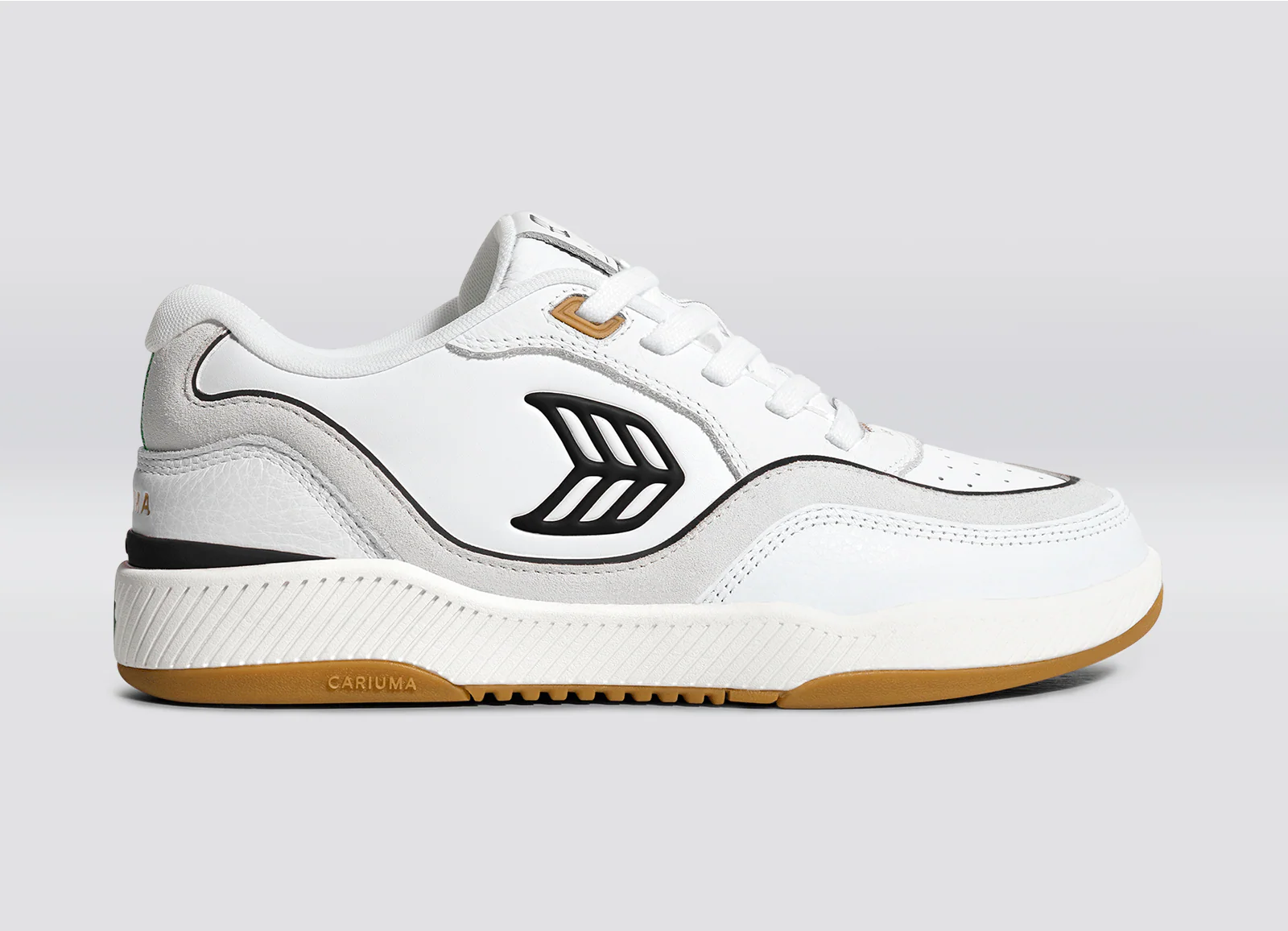 UBA Gum White Leather Black Logo Sneaker - Image 4
