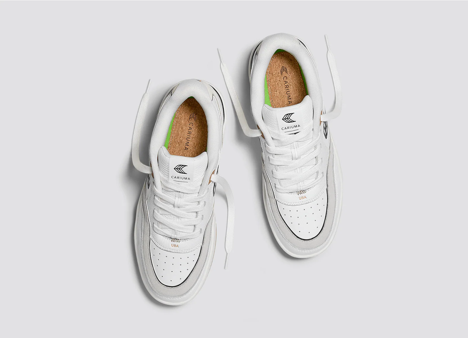 UBA Gum White Leather Black Logo Sneaker - Image 9