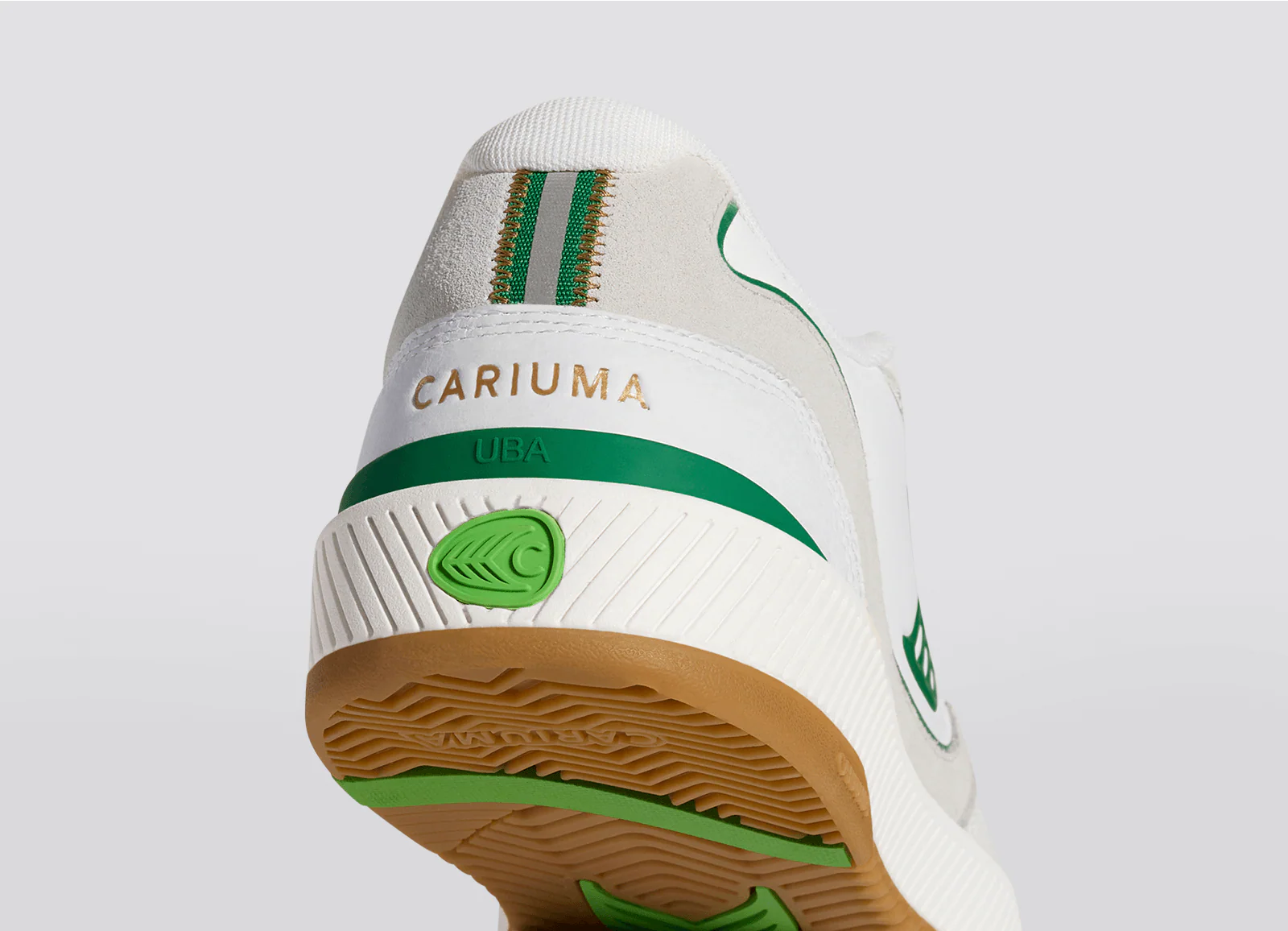 UBA Gum White Leather Green Logo Sneaker - Image 8