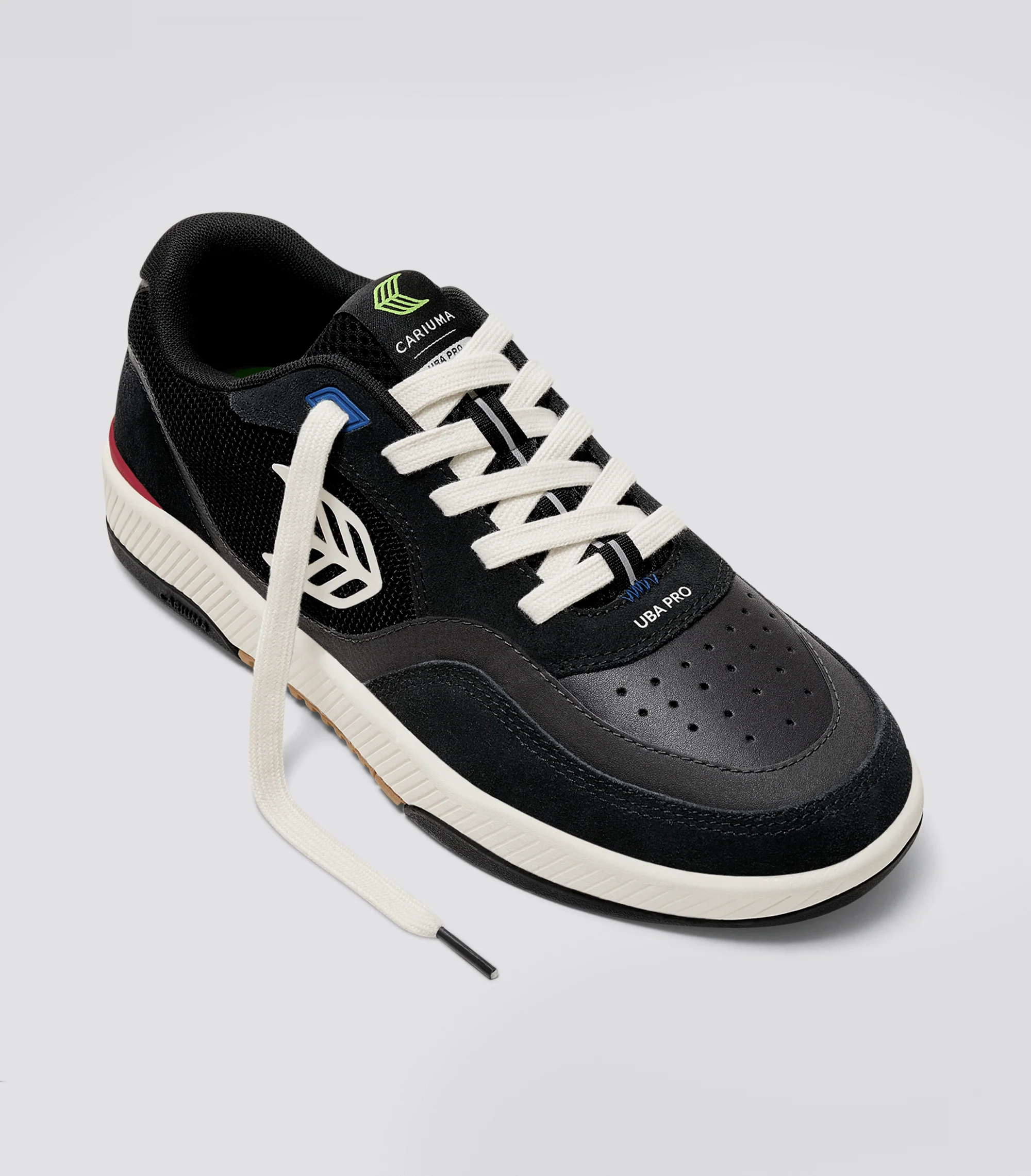 UBA PRO Black Suede and Mesh Ivory Logo Red Sneaker - Image 3