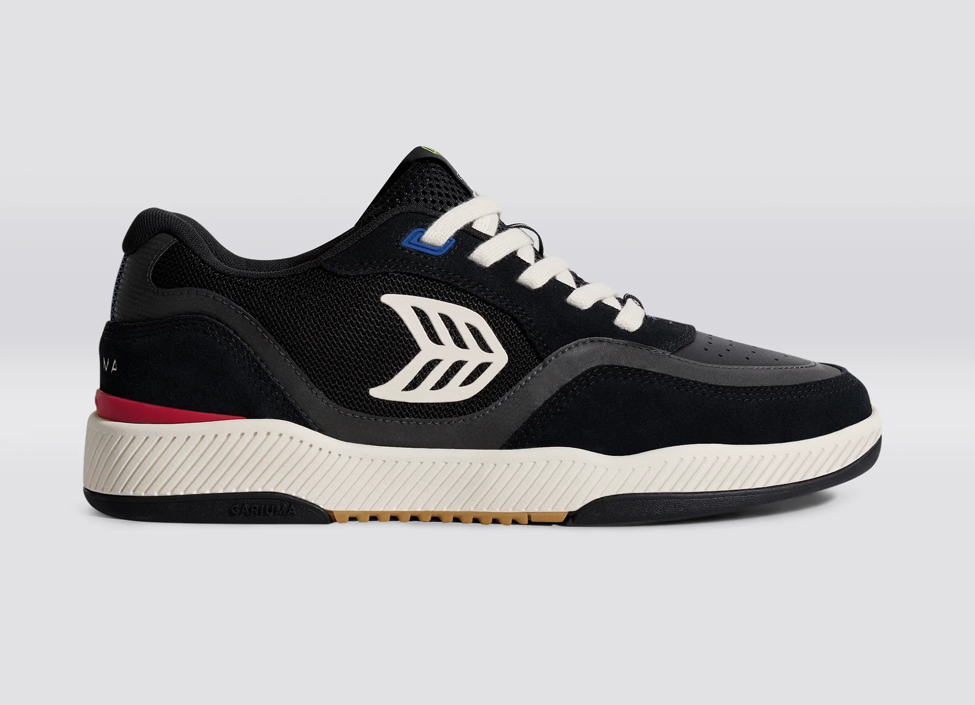 UBA PRO Black Suede and Mesh Ivory Logo Red Sneaker - Image 4