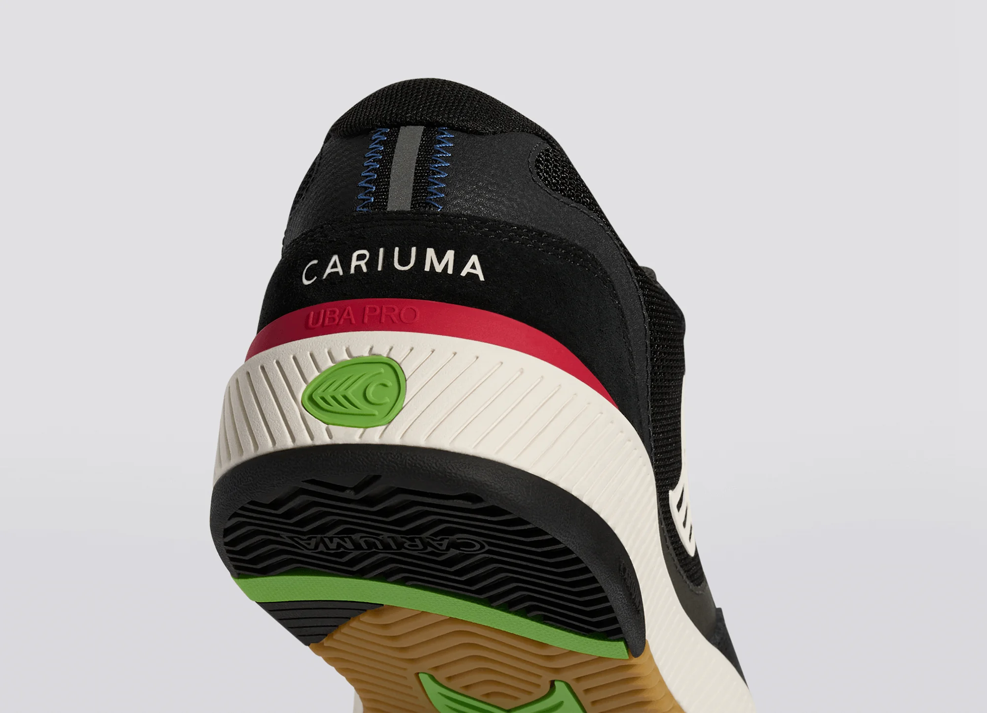 UBA PRO Black Suede and Mesh Ivory Logo Red Sneaker - Image 8