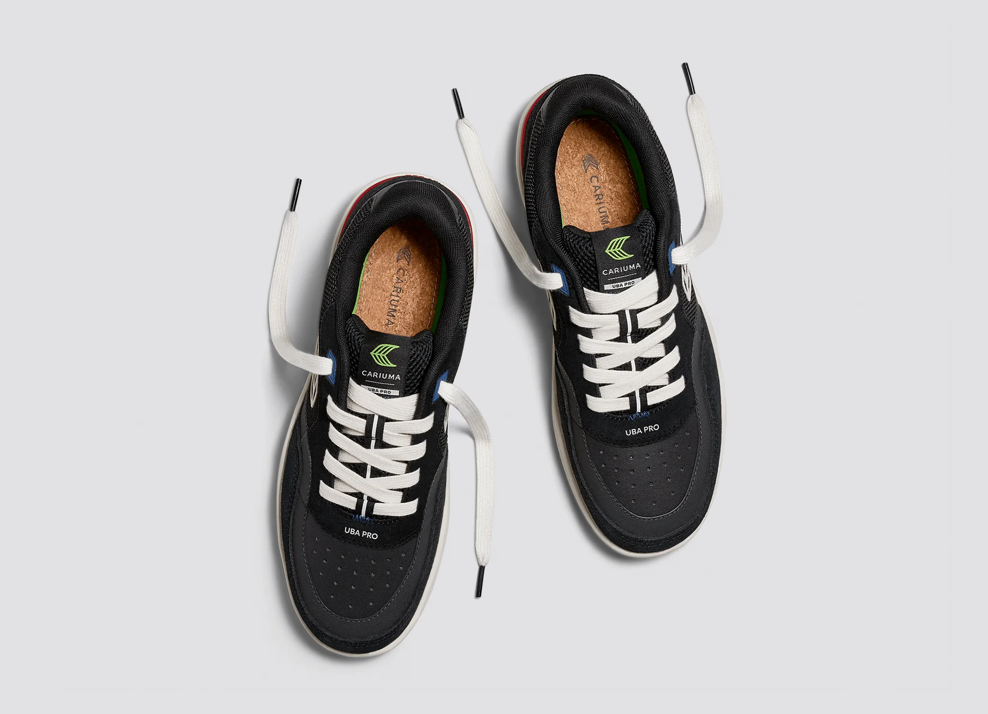 UBA PRO Black Suede and Mesh Ivory Logo Red Sneaker - Image 9
