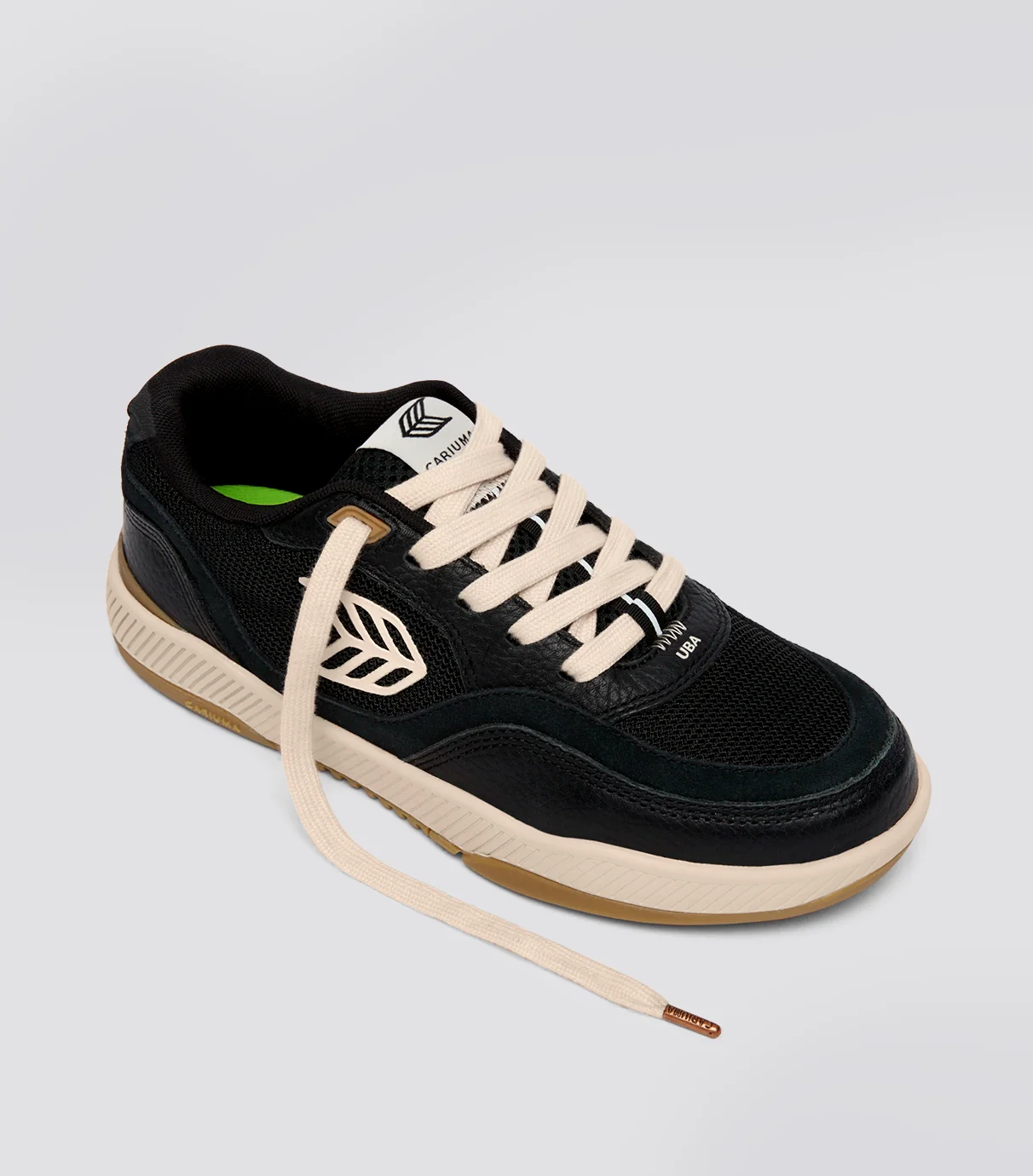 UBA PRO Black Suede and Mesh Light Cream Logo Sneaker - Image 3