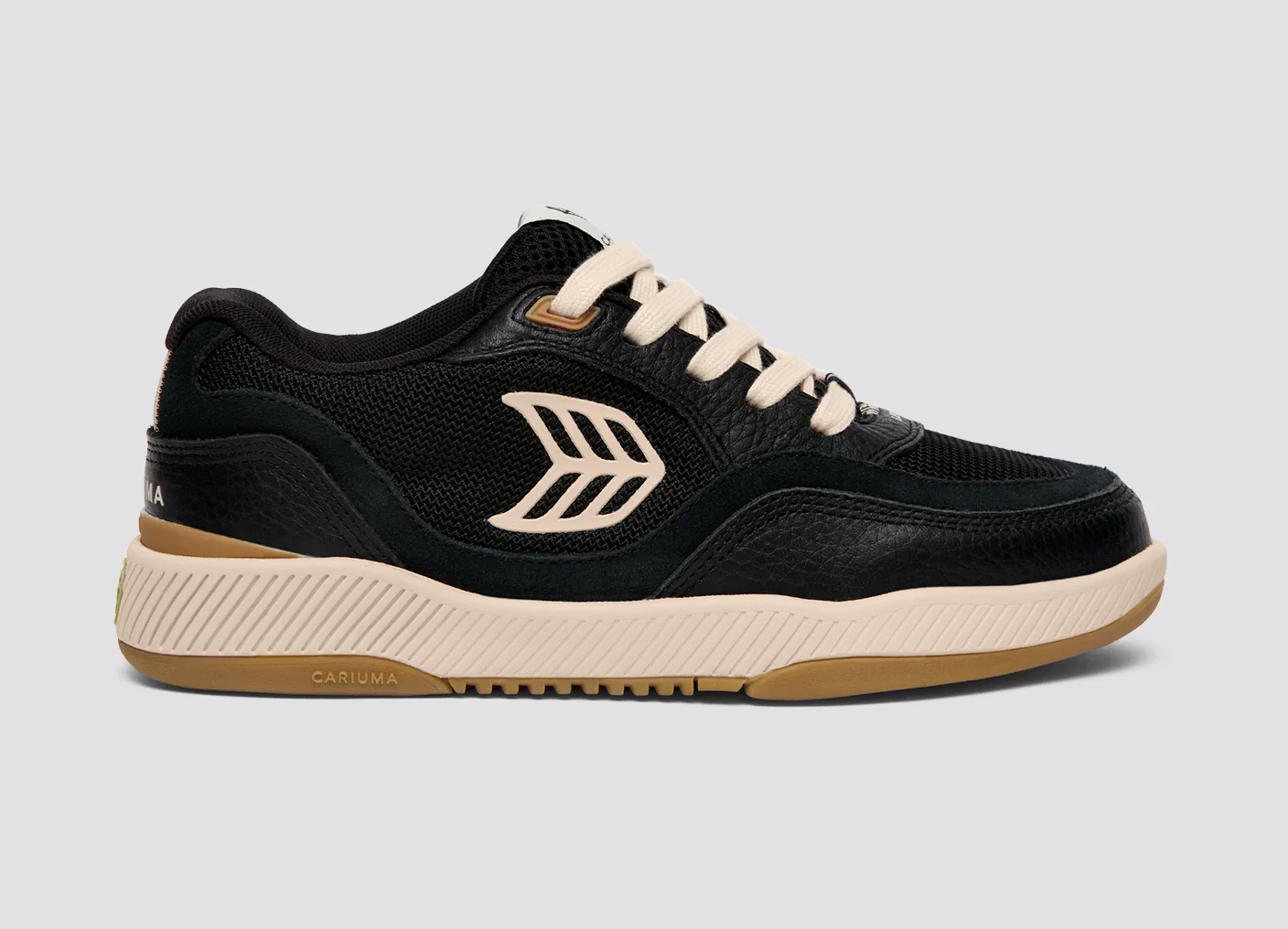 UBA PRO Black Suede and Mesh Light Cream Logo Sneaker - Image 4