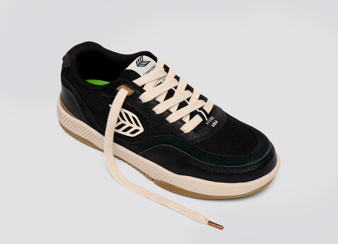 UBA PRO Black Suede and Mesh Light Cream Logo Sneaker - Image 5