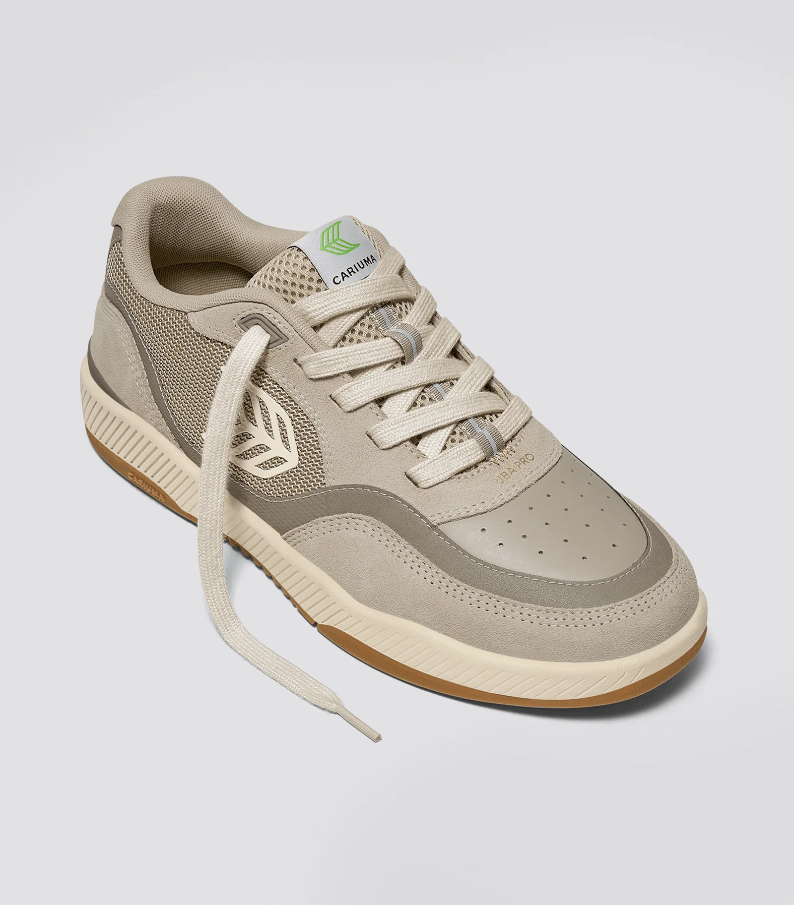 UBA PRO Plaza Taupe Suede and Mesh Almond Milk Logo Sneaker - Image 3