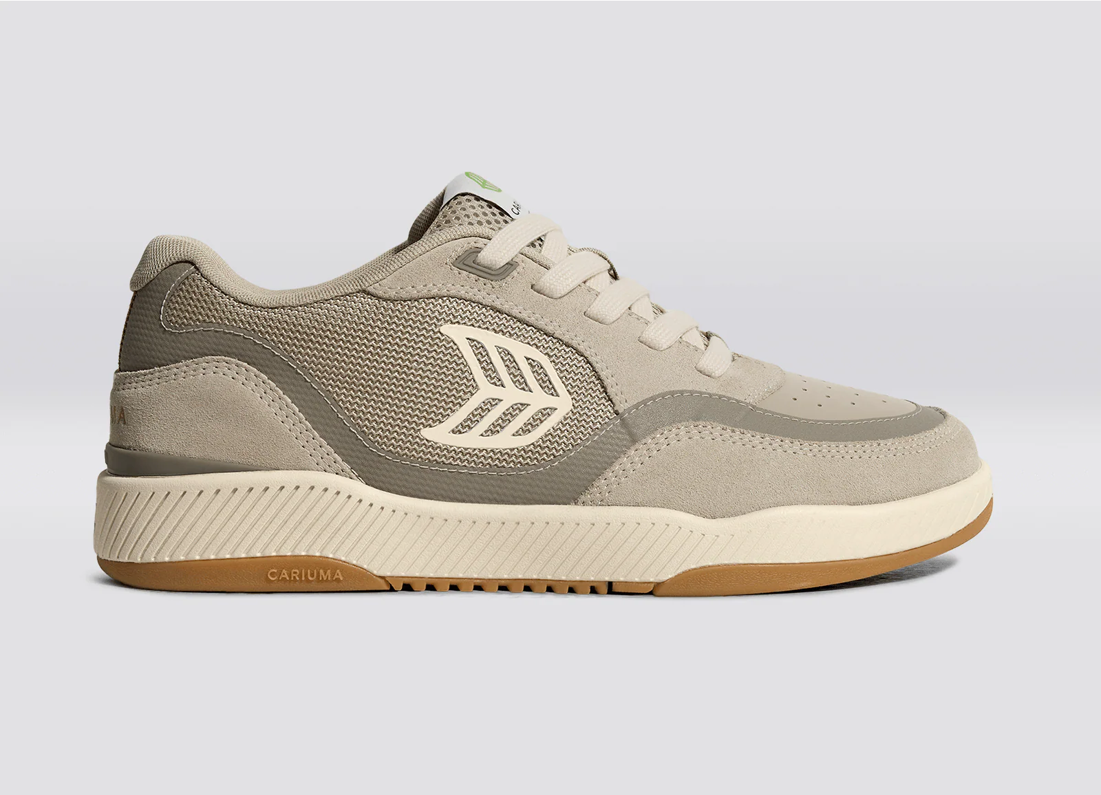 UBA PRO Plaza Taupe Suede and Mesh Almond Milk Logo Sneaker - Image 4