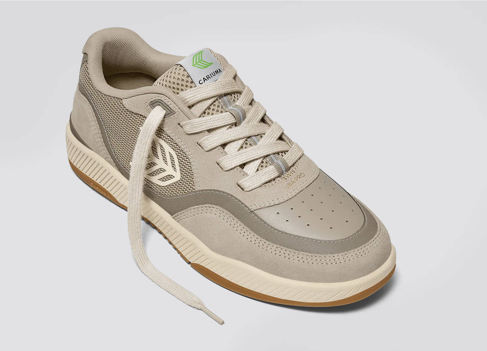 UBA PRO Plaza Taupe Suede and Mesh Almond Milk Logo Sneaker - Image 5