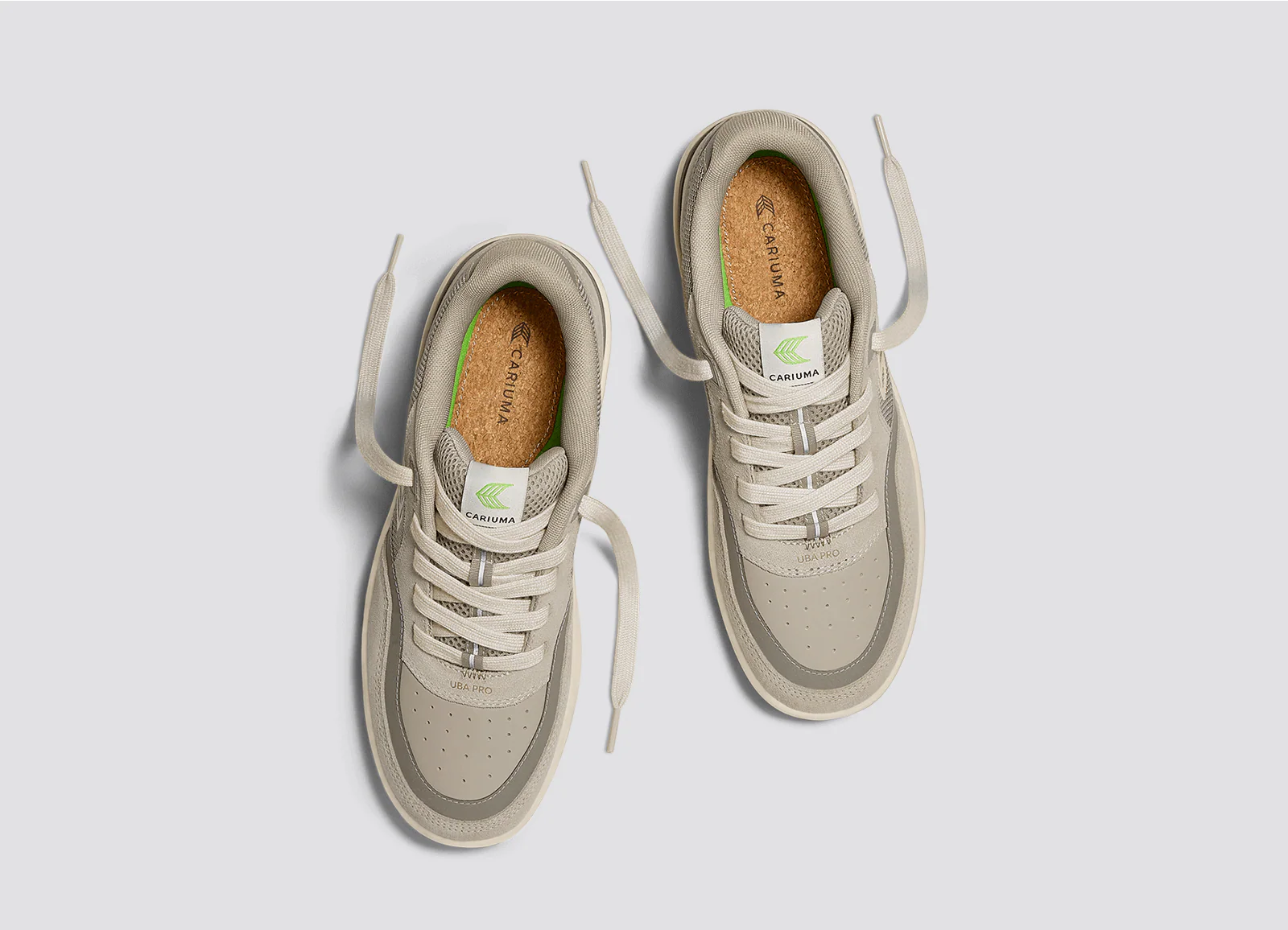 UBA PRO Plaza Taupe Suede and Mesh Almond Milk Logo Sneaker - Image 9