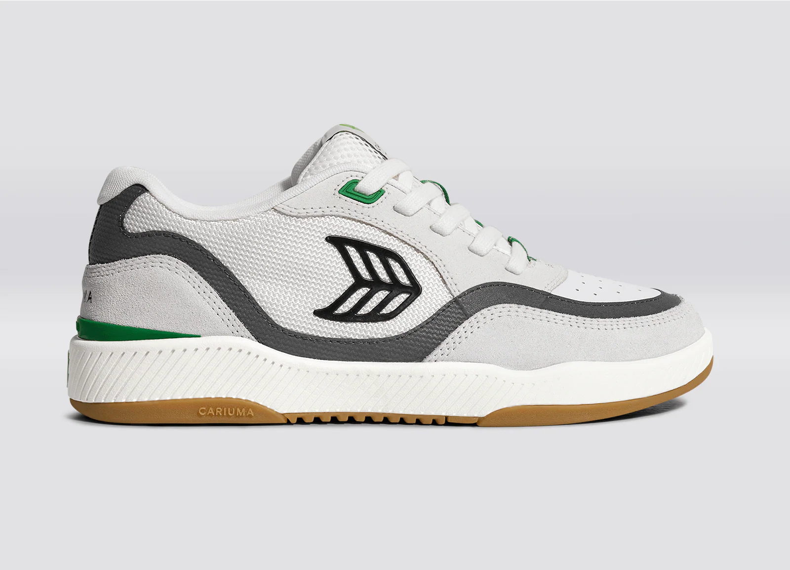 UBA PRO Smoke White Suede Off-White Mesh Black Logo Green Sneaker - Image 4