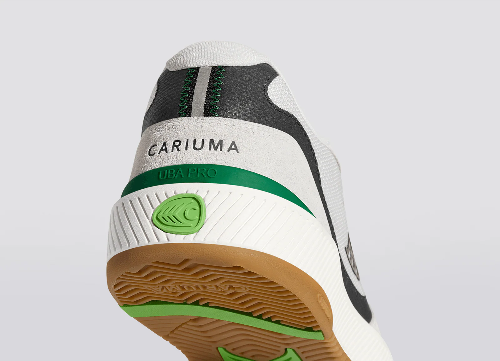UBA PRO Smoke White Suede Off-White Mesh Black Logo Green Sneaker - Image 8