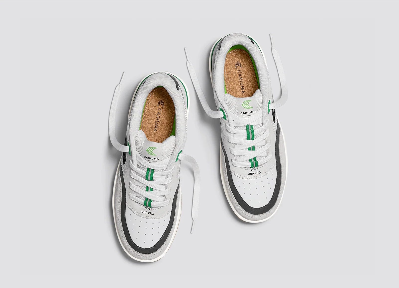 UBA PRO Smoke White Suede Off-White Mesh Black Logo Green Sneaker - Image 9