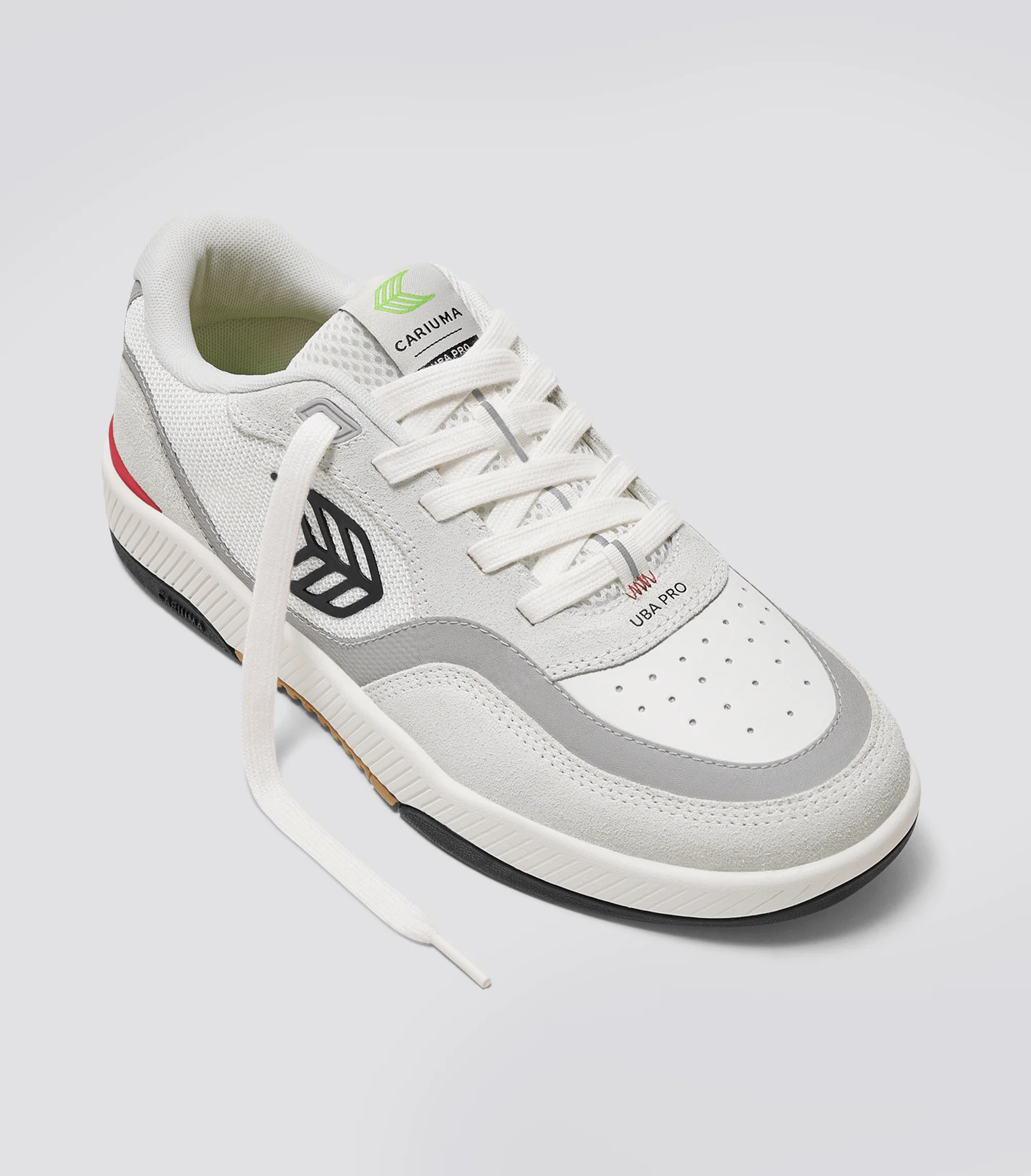 UBA PRO Smoke White Suede Off-White Mesh Black Logo Red Sneaker - Image 3