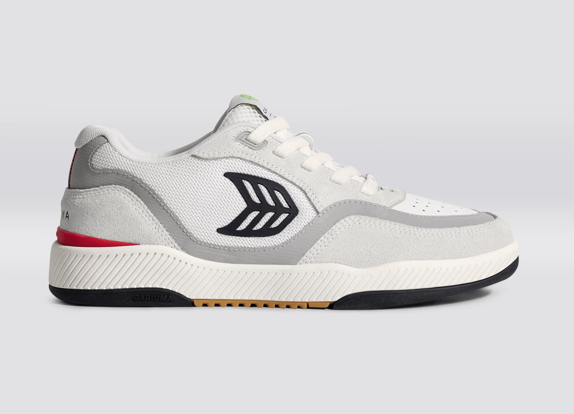 UBA PRO Smoke White Suede Off-White Mesh Black Logo Red Sneaker - Image 4