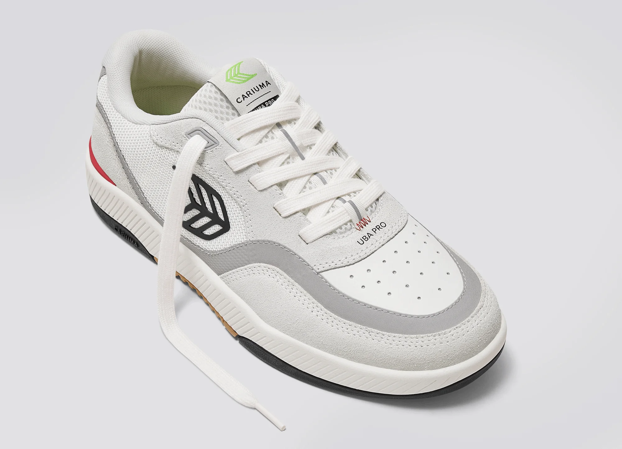 UBA PRO Smoke White Suede Off-White Mesh Black Logo Red Sneaker - Image 5