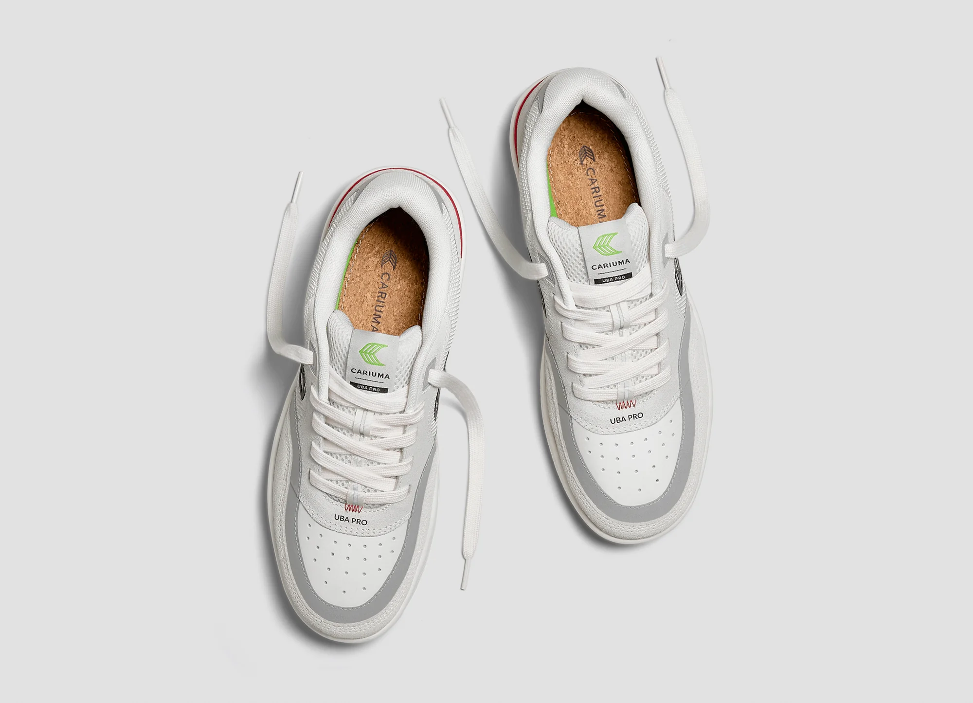 UBA PRO Smoke White Suede Off-White Mesh Black Logo Red Sneaker - Image 9