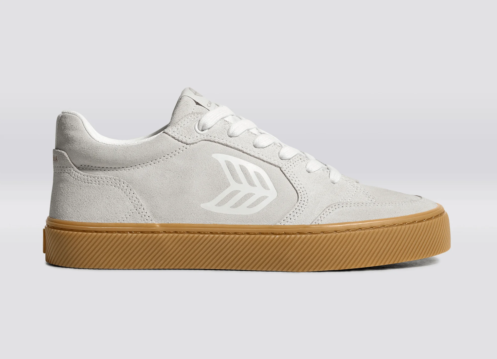 VALLELY Gum Smoke White Suede Off-White Logo Sneaker - Image 4