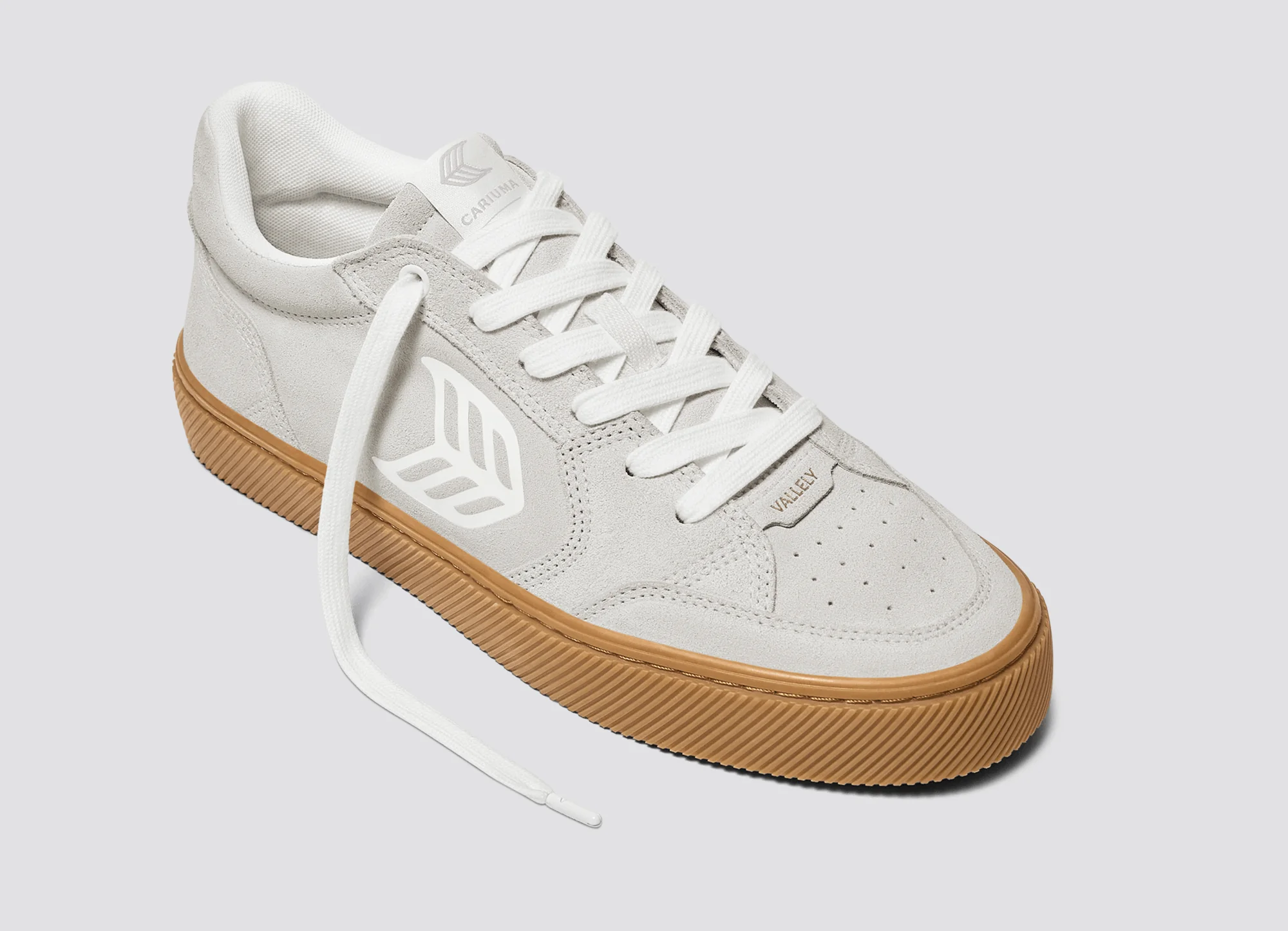 VALLELY Gum Smoke White Suede Off-White Logo Sneaker - Image 5