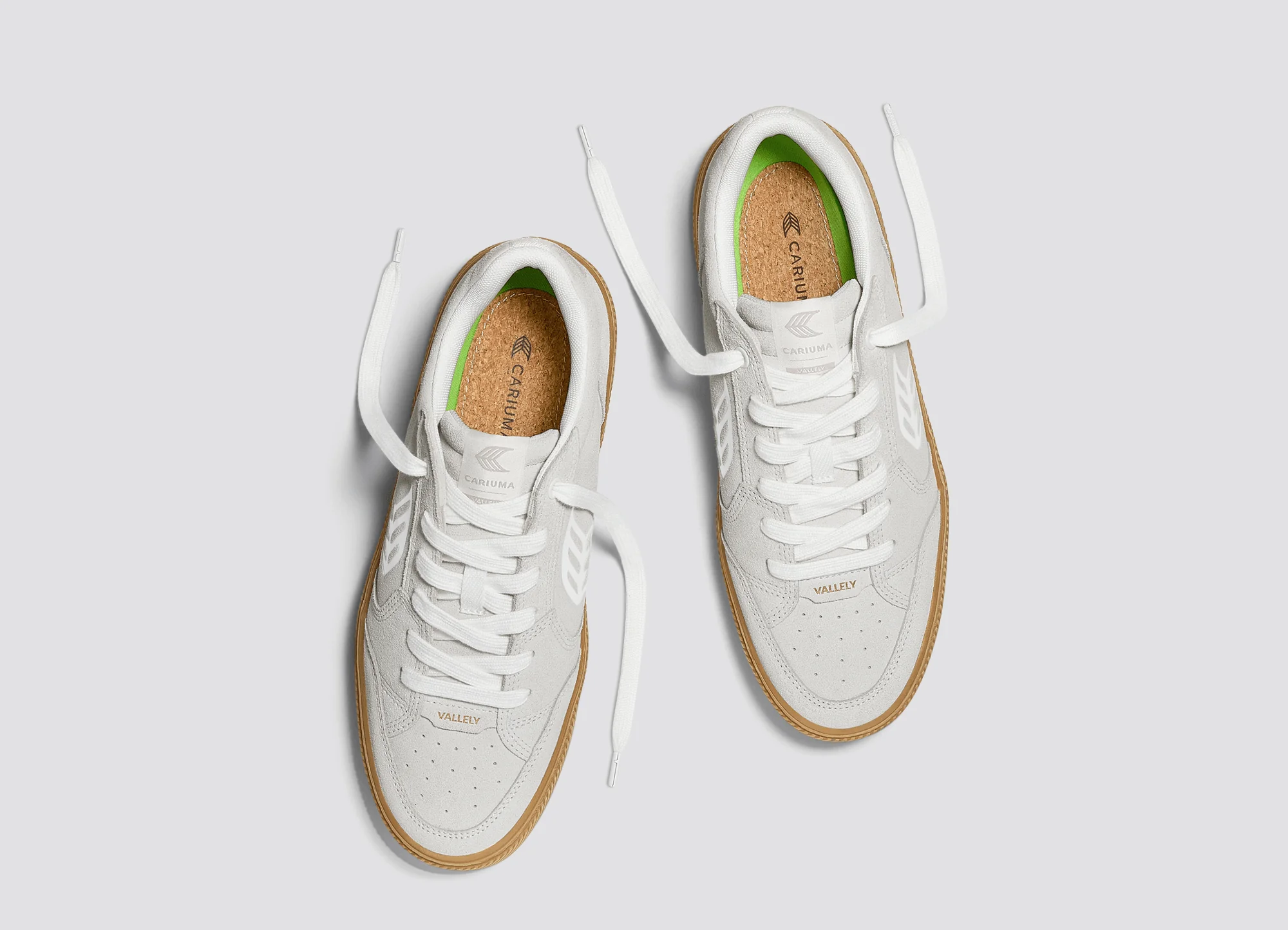 VALLELY Gum Smoke White Suede Off-White Logo Sneaker - Image 8