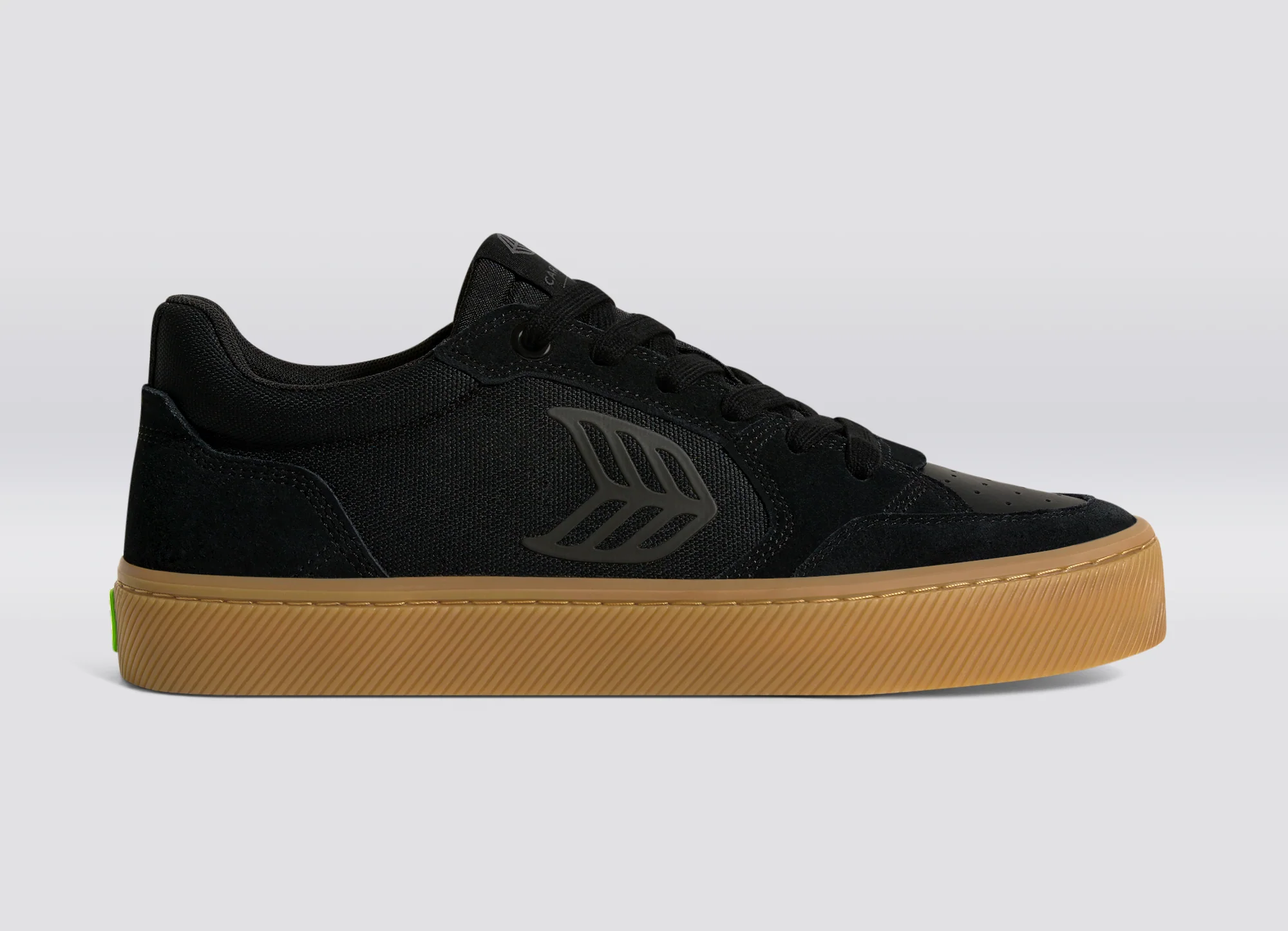 VALLELY PRO Gum Black Suede and Cordura Ash Grey Logo Sneaker - Image 4