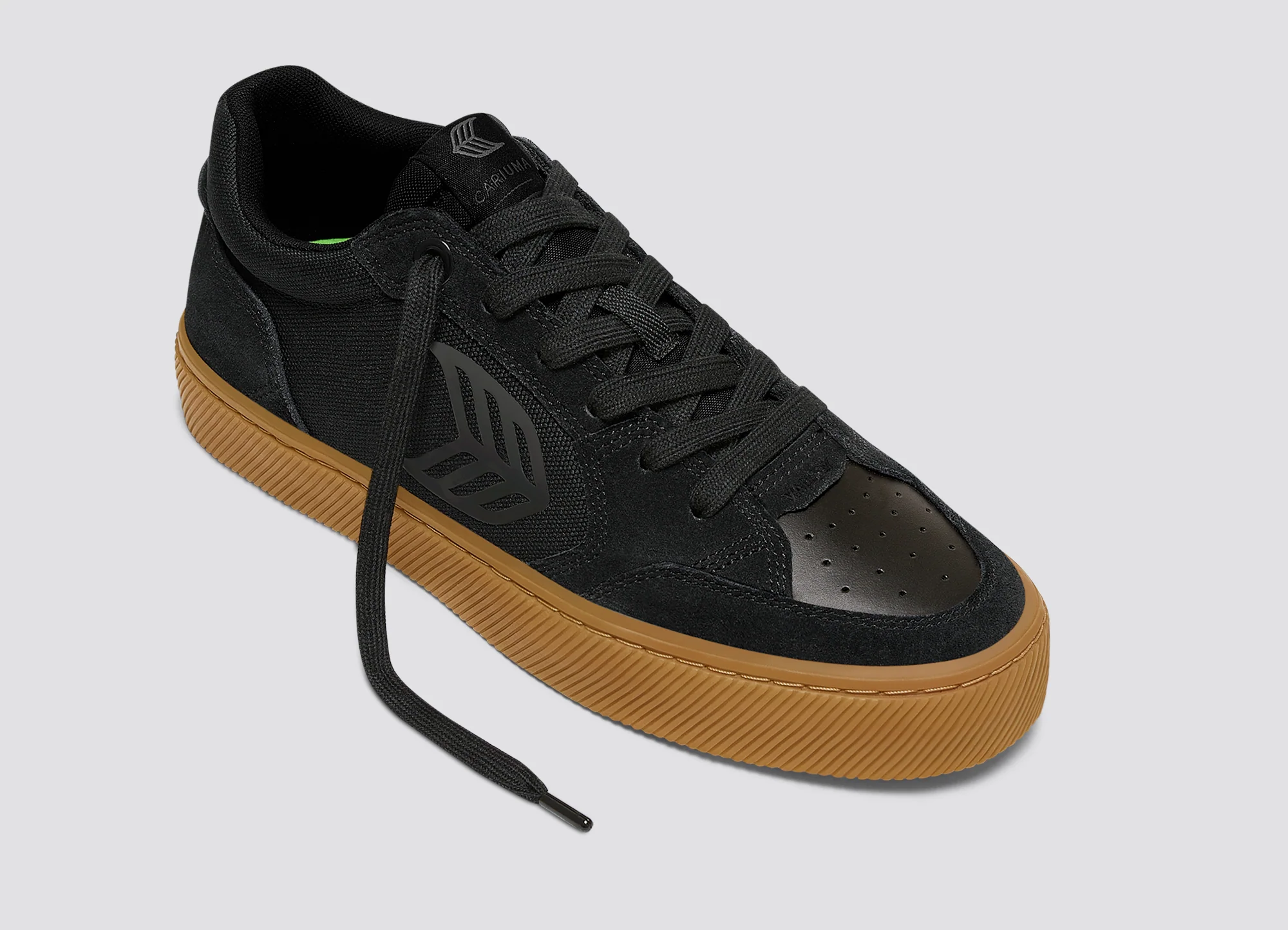 VALLELY PRO Gum Black Suede and Cordura Ash Grey Logo Sneaker - Image 5