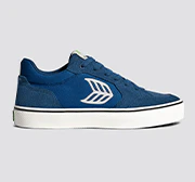 VALLELY PRO Mystery Blue Suede and Cordura Off-White Logo Sneaker - Image 10