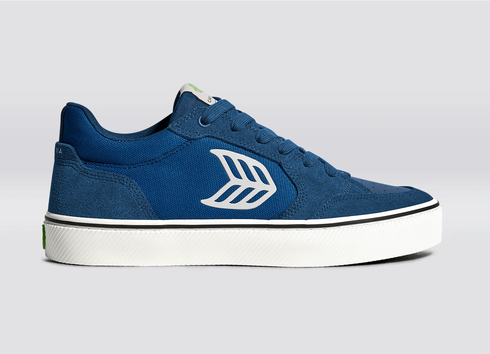 VALLELY PRO Mystery Blue Suede and Cordura Off-White Logo Sneaker - Image 3
