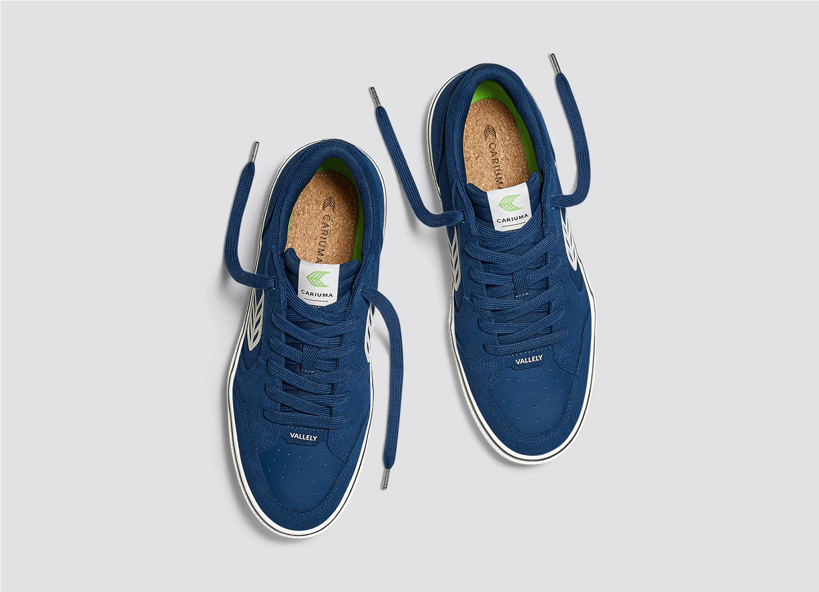 VALLELY PRO Mystery Blue Suede and Cordura Off-White Logo Sneaker - Image 8