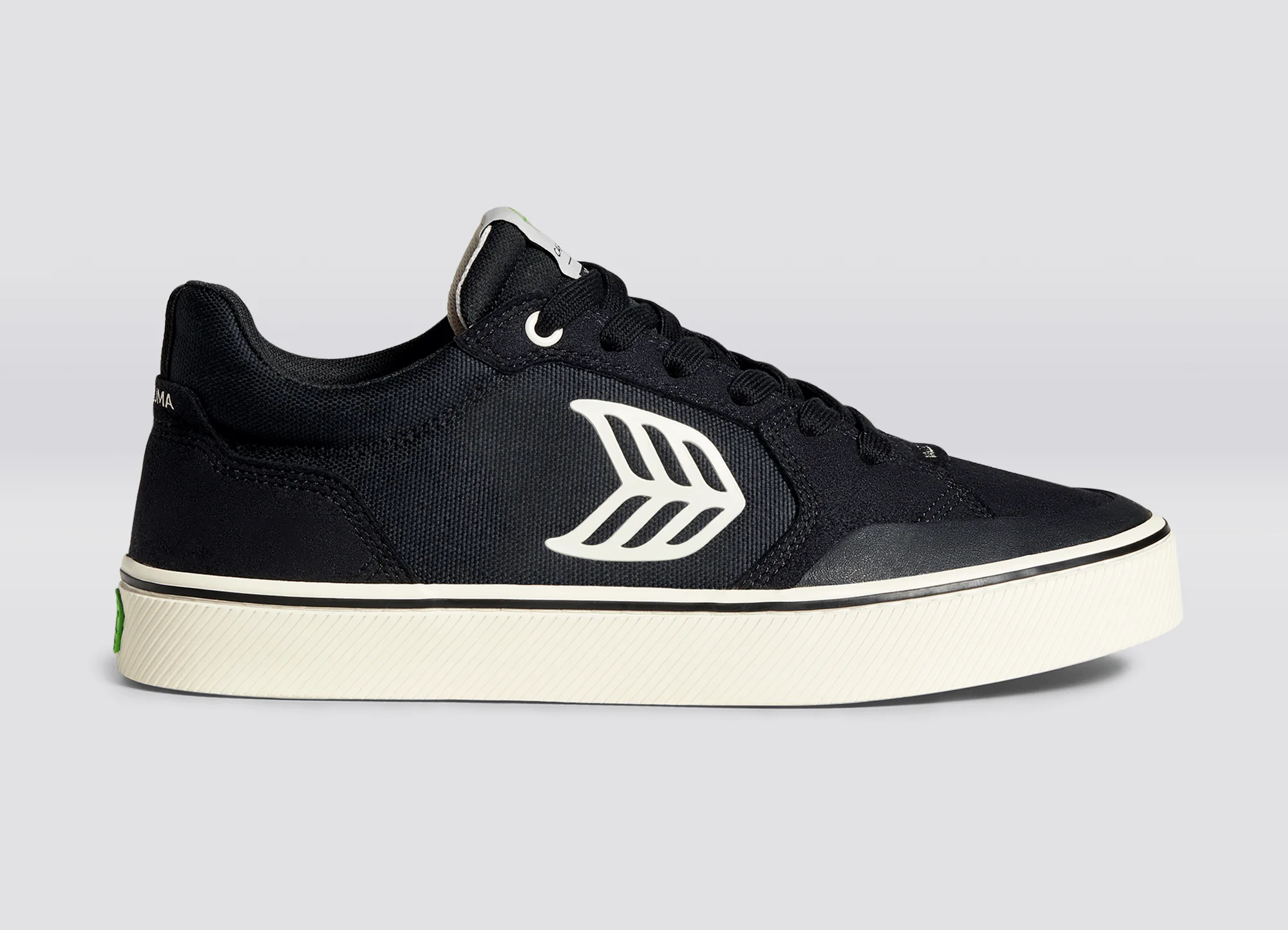VALLELY PRO Black Suede and Cordura Ivory Logo Sneaker - Image 4