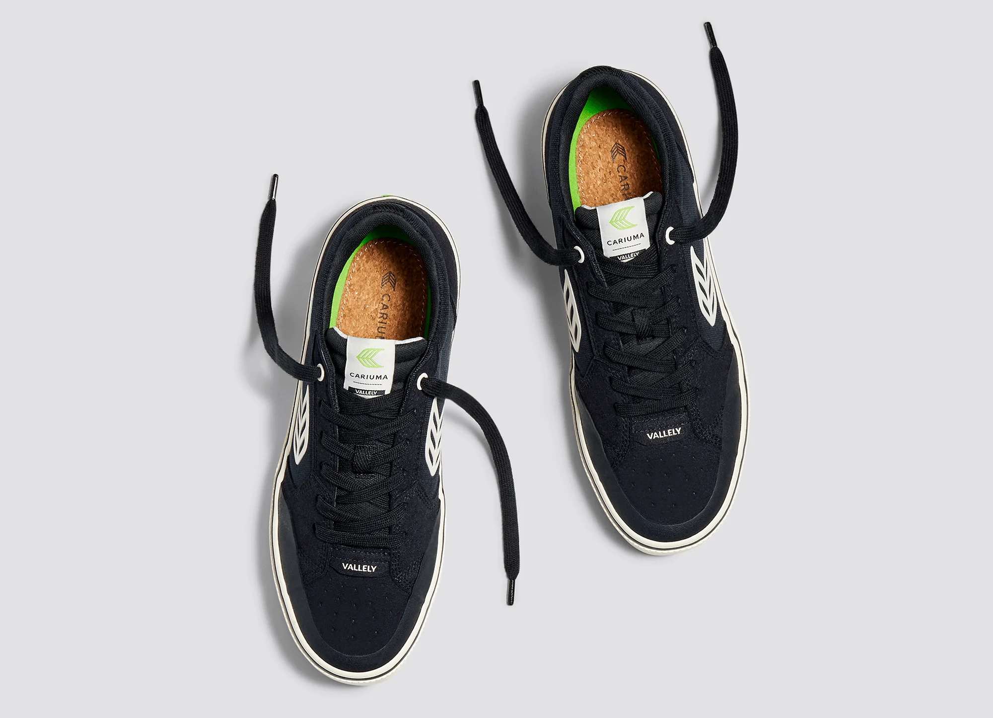 VALLELY PRO Black Suede and Cordura Ivory Logo Sneaker - Image 9