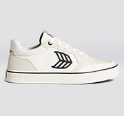 VALLELY PRO Vintage White Suede and Off-White Cordura Black Logo Sneaker - Image 11