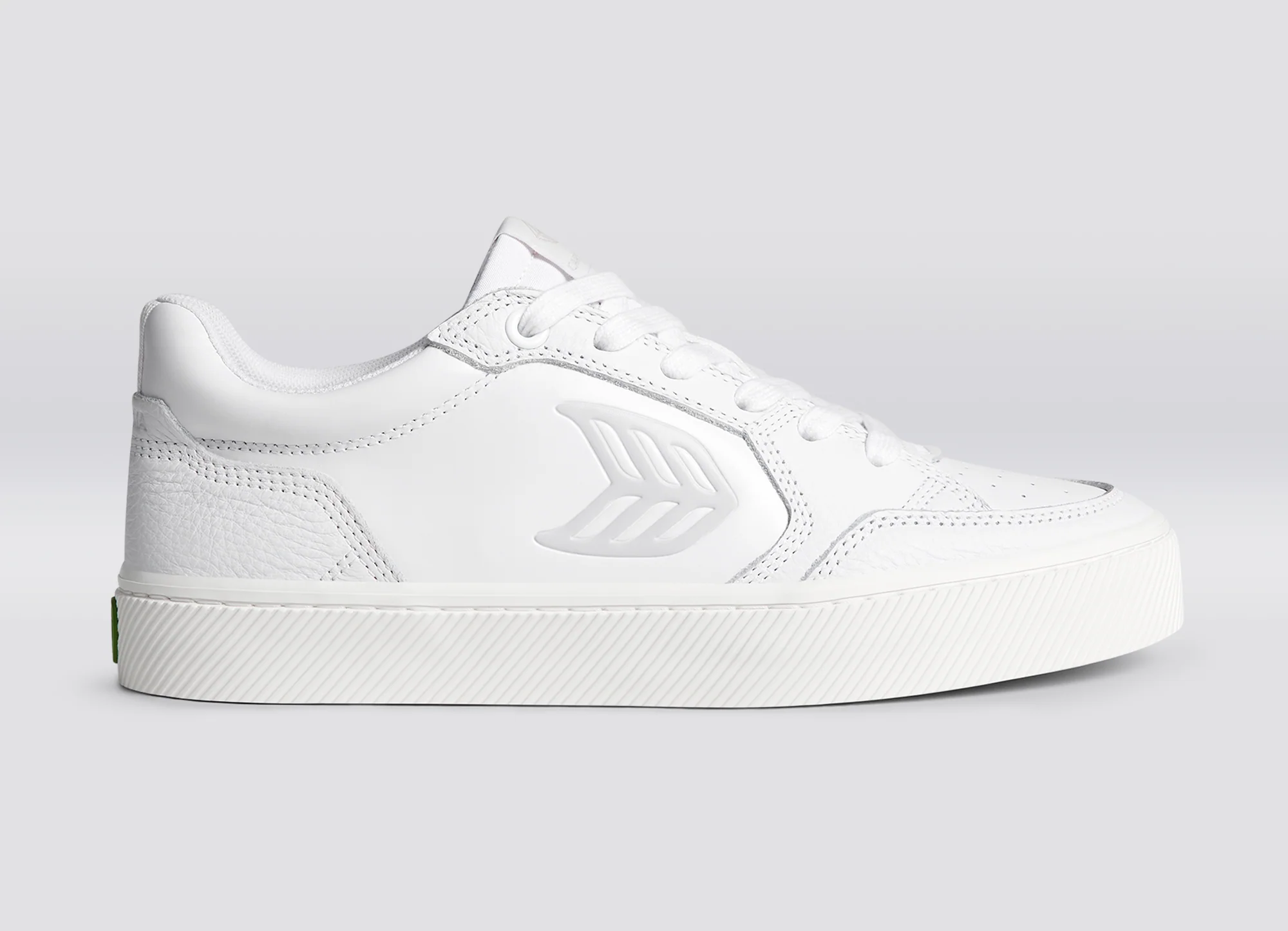 VALLELY White Leather Ice Logo Sneaker - Image 4