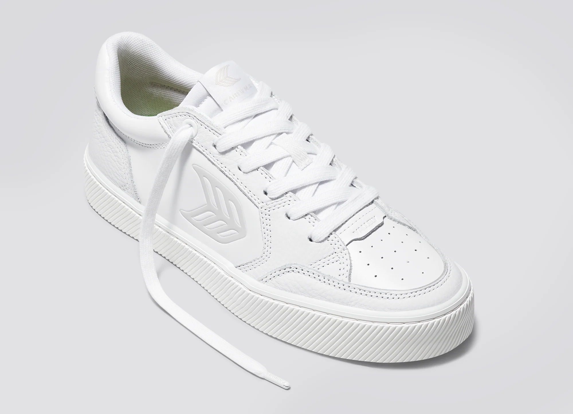 VALLELY White Leather Ice Logo Sneaker - Image 5