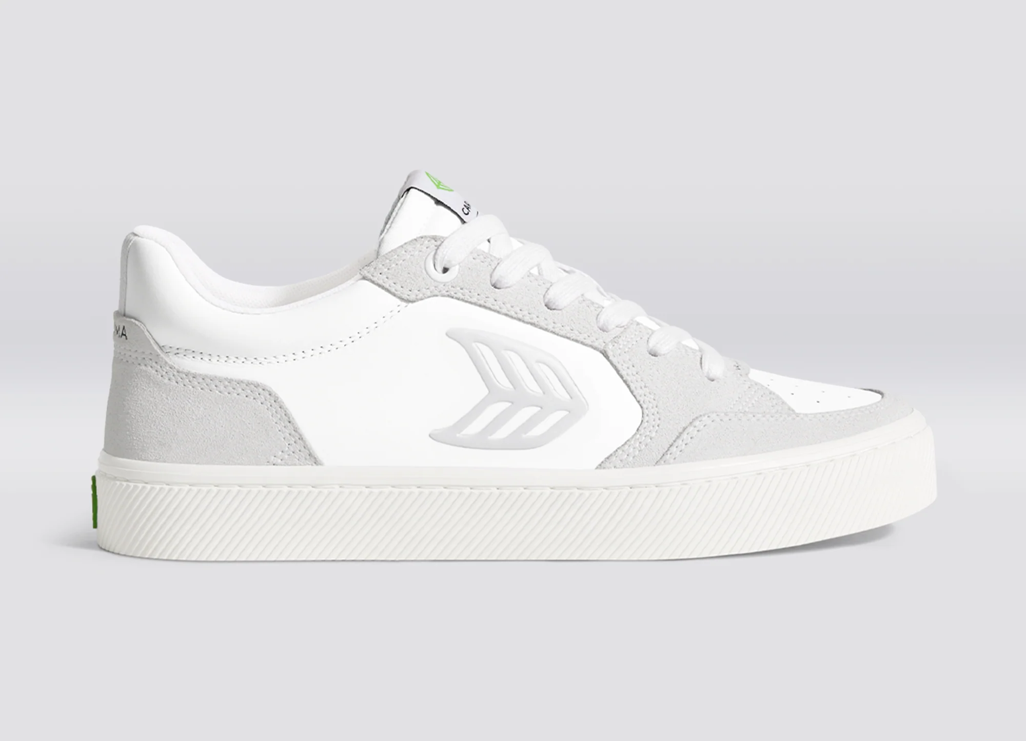 VALLELY White Leather Vintage White Suede Ice Logo Sneaker - Image 4