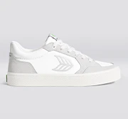 VALLELY White Leather Vintage White Suede Ice Logo Sneaker - Image 9